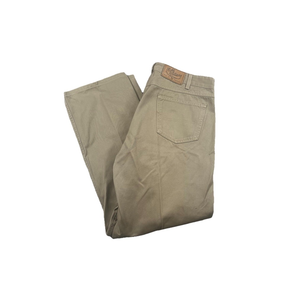 RM Williams Jeans Men's 38R (37x31)‎ Straight Longhorn Logo TJ781 Linesman Khaki